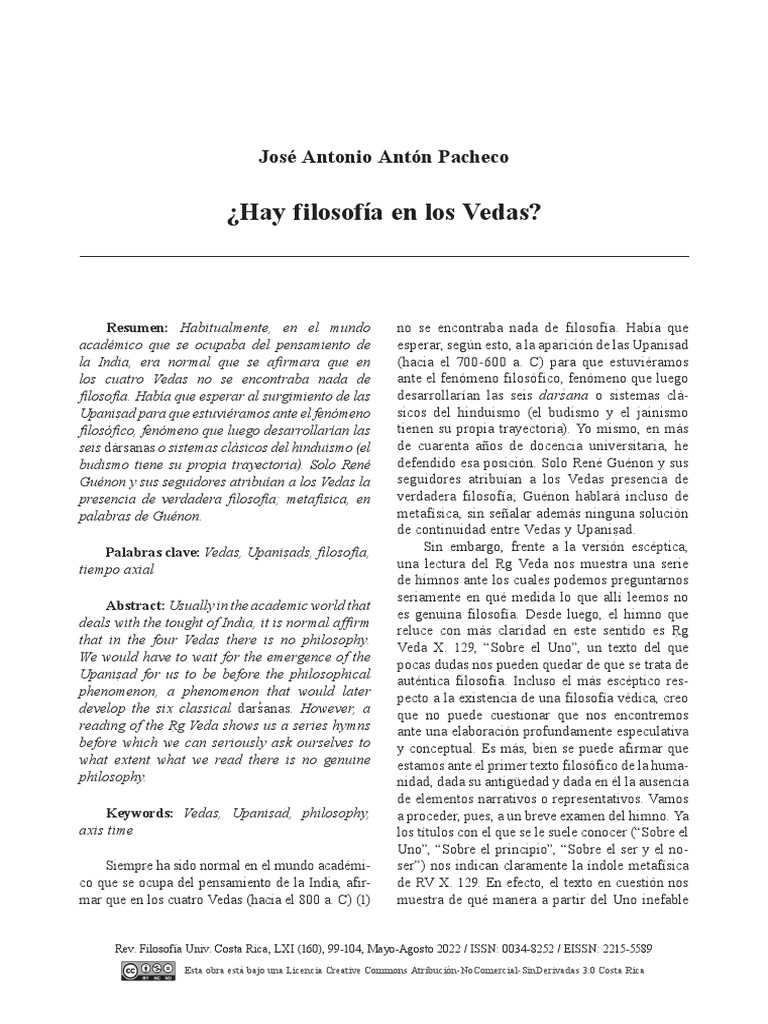 Filosofía en los Vedas: El Uno | PDF | Metafísica | Vedas
