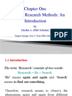 Chapter 1 - Advanced Research Methods Introduction