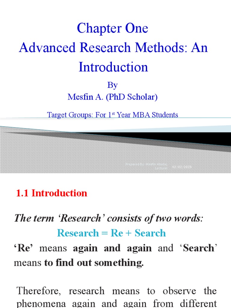 An Introduction to Advanced Research Methods: Outlining Key Concepts ...