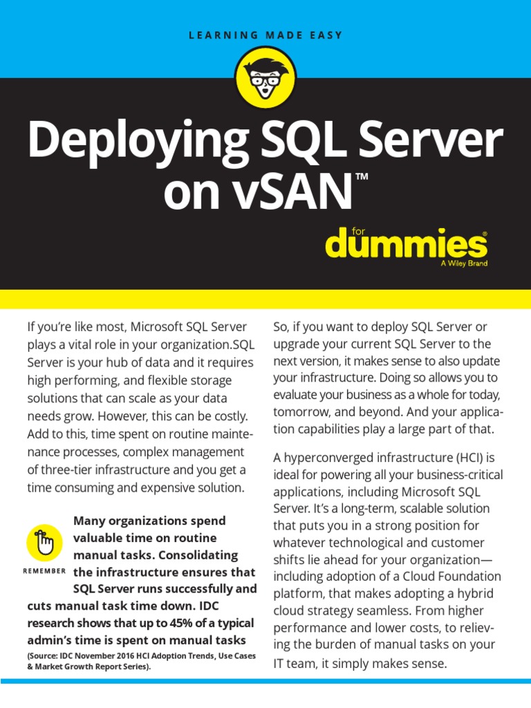 HCI SQLServer For Dummies Download Free PDF Cloud Computing V Mware