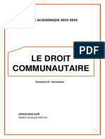 DROIT COMMUNAUTAIRE - Nov 2022