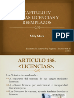 Capítulo IV de Las Licencias y Reemplazos