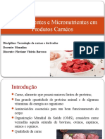 Macronutrientes e Micronutrientes em Produtos Carnéos