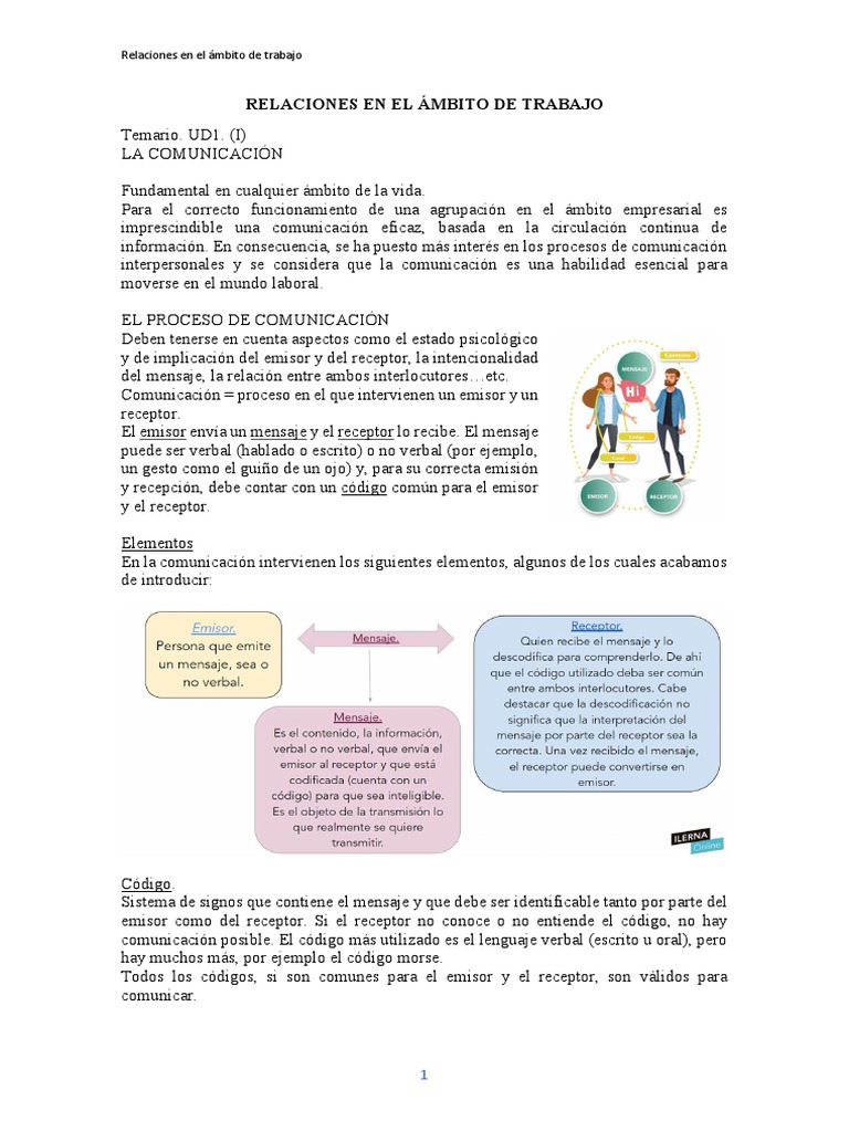 Apuntes de Relaciones en El Ámbito de Trabajo TSD | PDF | Comunicación ...