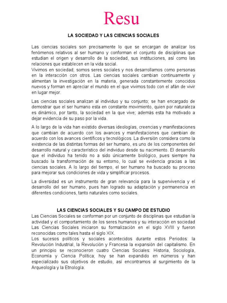 La Sociedad y Las Ciencias Sociales 2 | PDF | Science | Experimentar