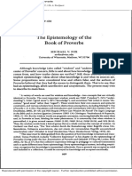 The Epistemology of The Book of Proverbs - Michael V Fox Journal of Biblical Literature - 2007