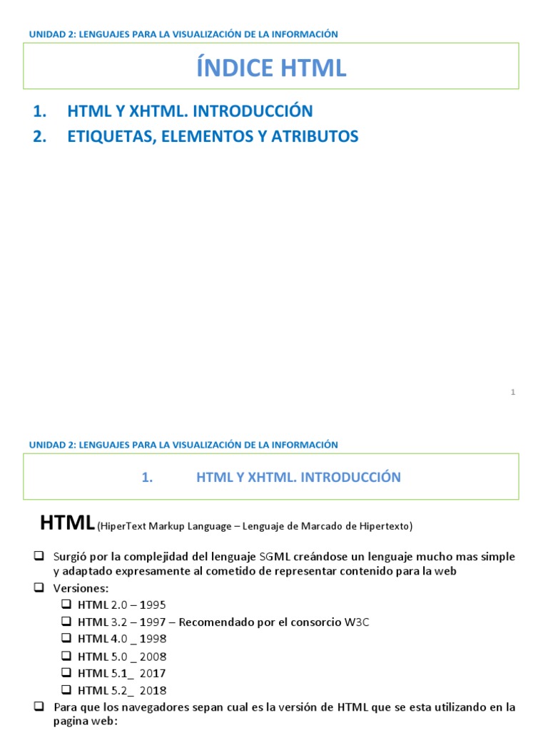 Introducción a HTML y XHTML | PDF | HTML | Xml