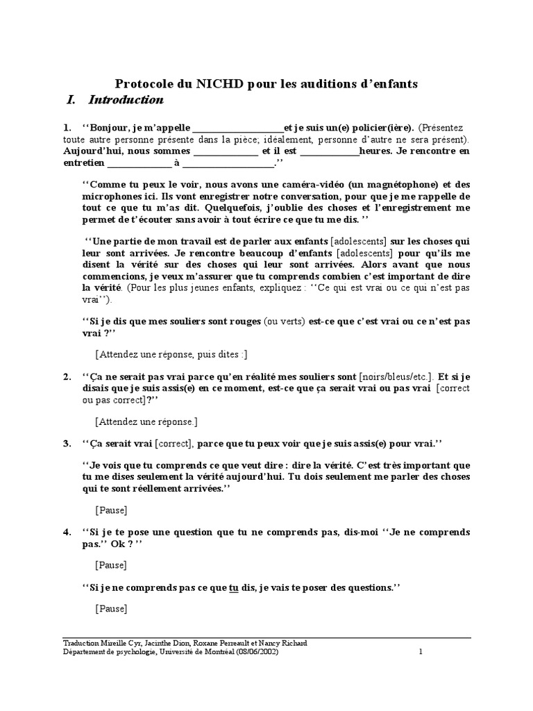 Ex protocole nichd pdf