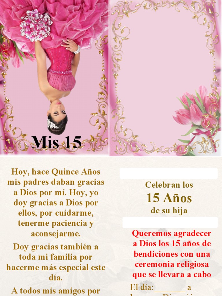 Celebración de Quince Años y Gratitud | PDF, image size:768x1024