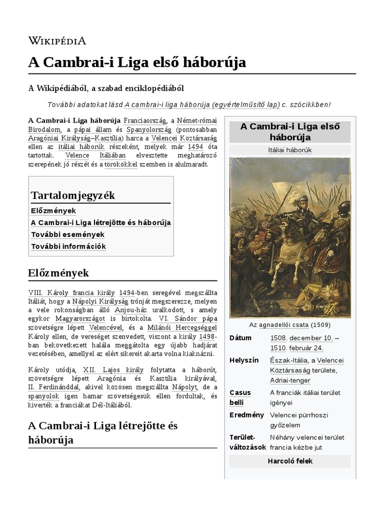 A_Cambraii_Liga_első_háborúja PDF