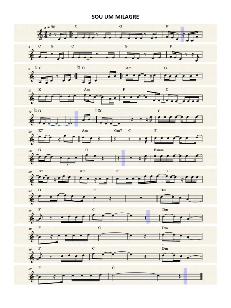 Sou Um Milagre Solo Com Cifra PDF