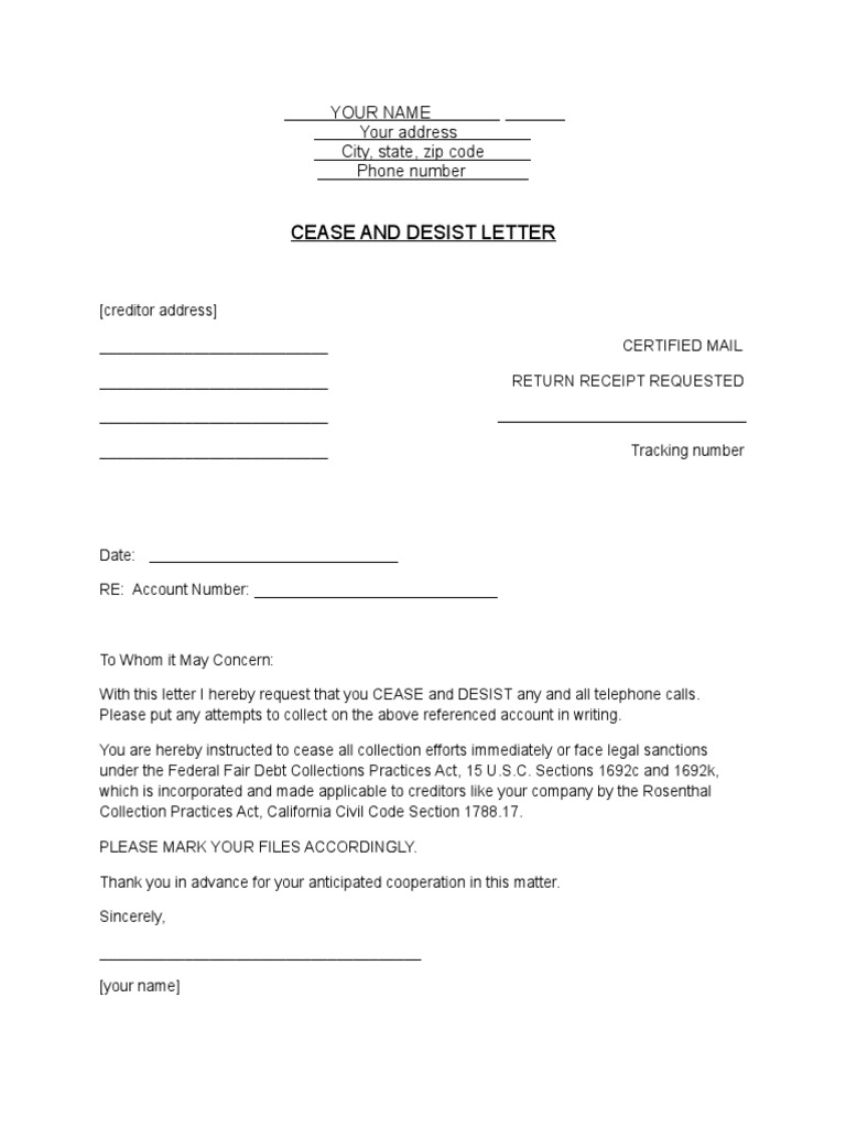Cease Desist Letter PDF