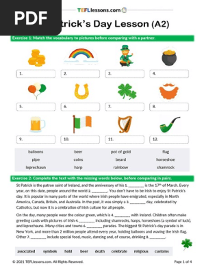 St Patricks Day Lesson a2 Teacher Copy