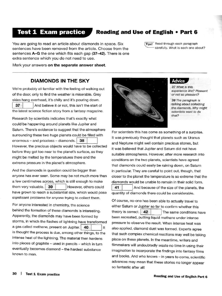 Week 8 Lesson 4 Fce Trainer Reading Part 6 | PDF