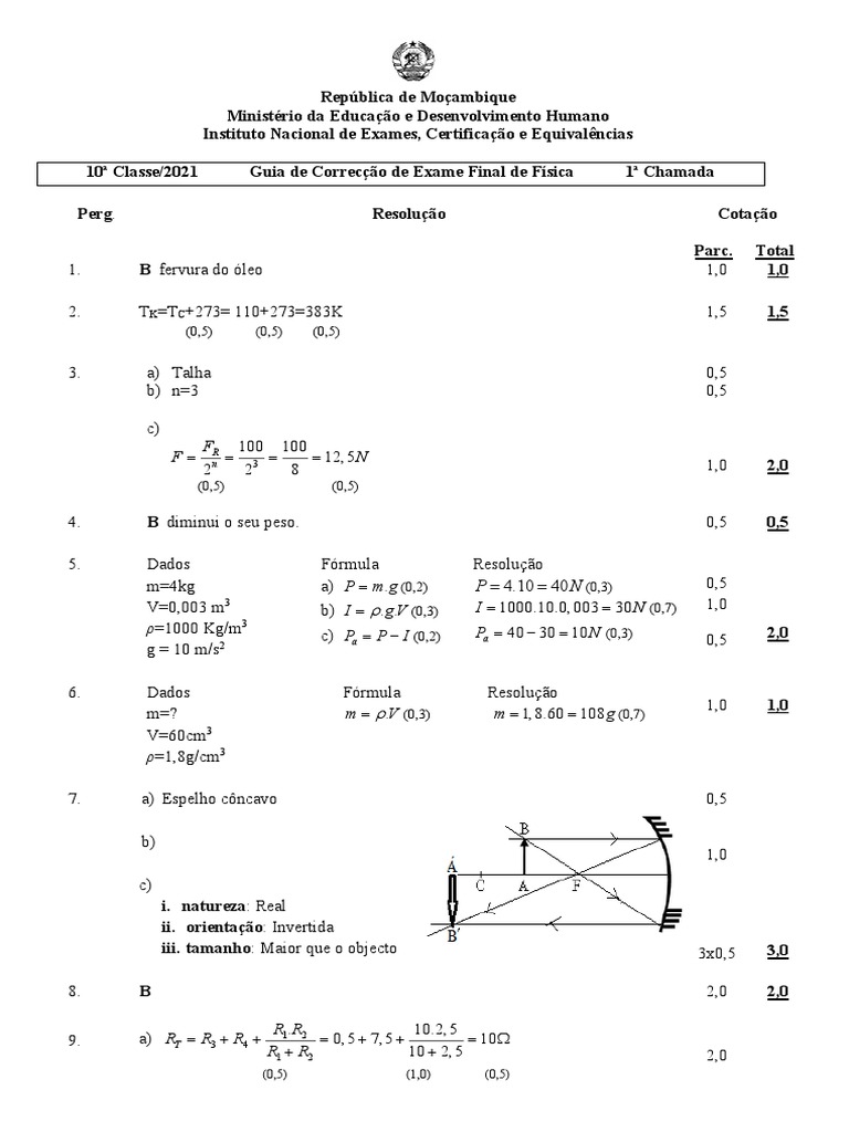 Guia de Física 1 Chamada | PDF
