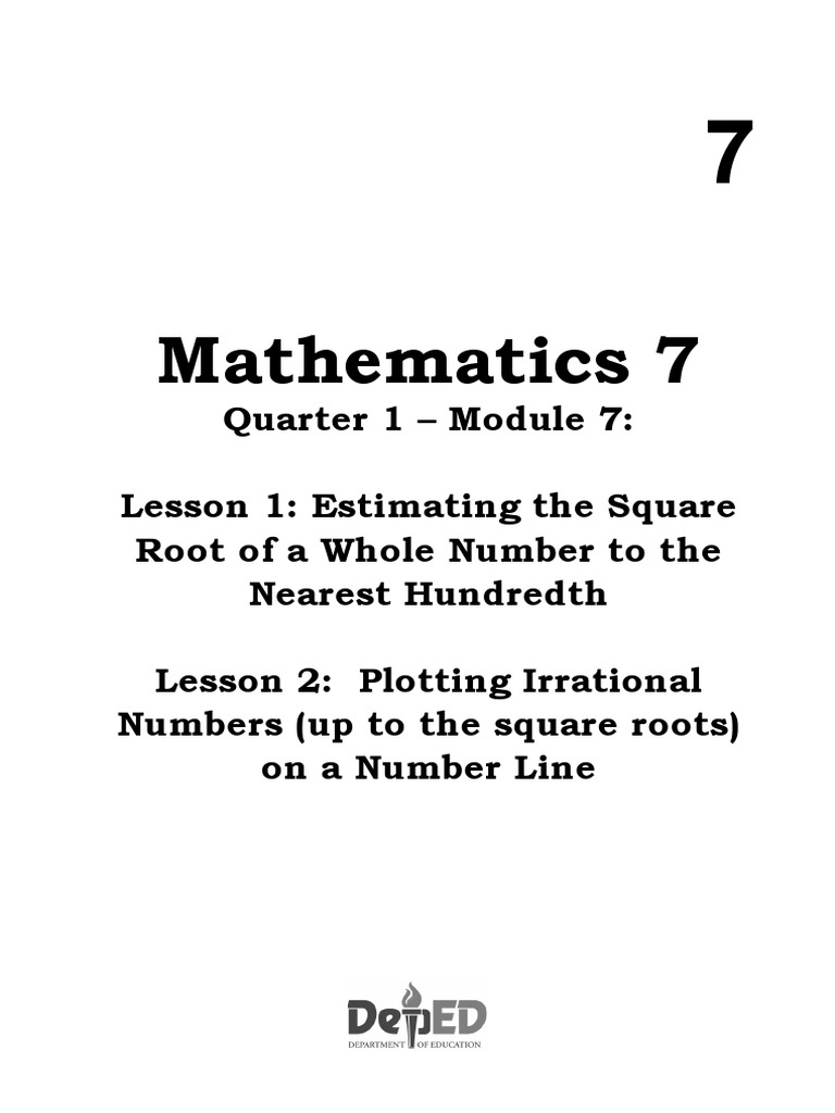 Estimating Square Roots Module 7 | PDF | Numbers | Square Root