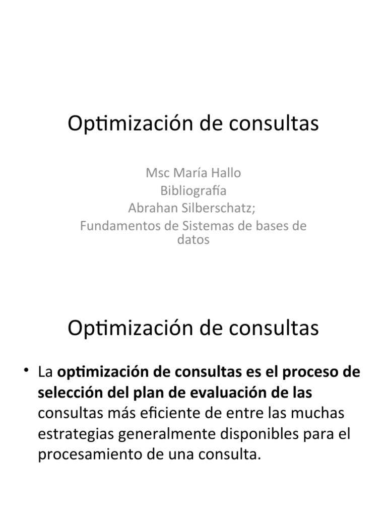 Optimizacion de consultas en sql pdf optimizaci n matem tica