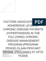 Factors Associated With Adherence Level of Chronic Disease Patients (Hypertension) in The Following Chronic Disease Management Program (Program Pengelolaan Penyakit Kronis (Prolanis) ) at Uptd Puske