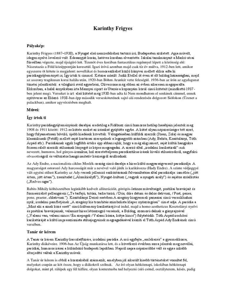 Karinthy Frigyes | PDF