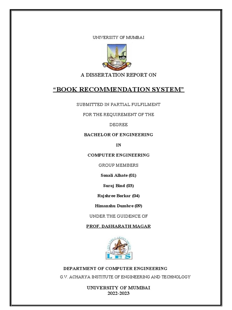 Book Recommendation System Report | PDF | Computing | Information Science