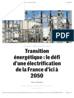 Transition Énergétique : Le Défi D'une Électrification de La France D'ici À 2050