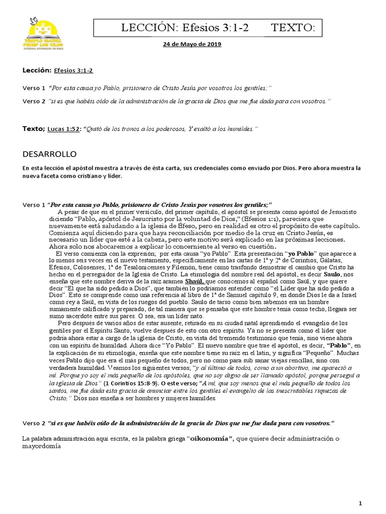 Estudio biblico 24 mayo 2019 efesios 3 1 2 mio pdf pablo el