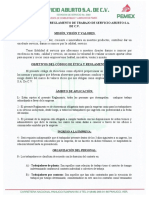 Código de ética y reglamento de Servicio Aburto