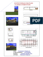 Plan Architecturaux D'Un Plain Pied A Usage D'Habitation: Nom: Etablissement: Niveau: Option