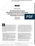 The Relationship Between Phonological Awareness and Reading Tiffany Hogan Catts Hugh Todd Little
