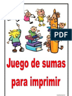 Juego de Sumas Para Imprimir