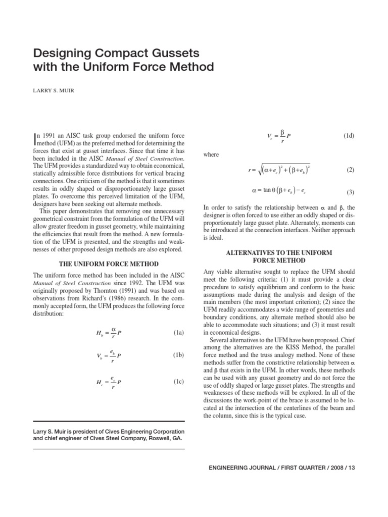 Compact Gusset Design via UFM | PDF | Truss | Screw