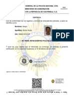 Certificado de Antecedentes Policiales de Sergio Boche Pérez