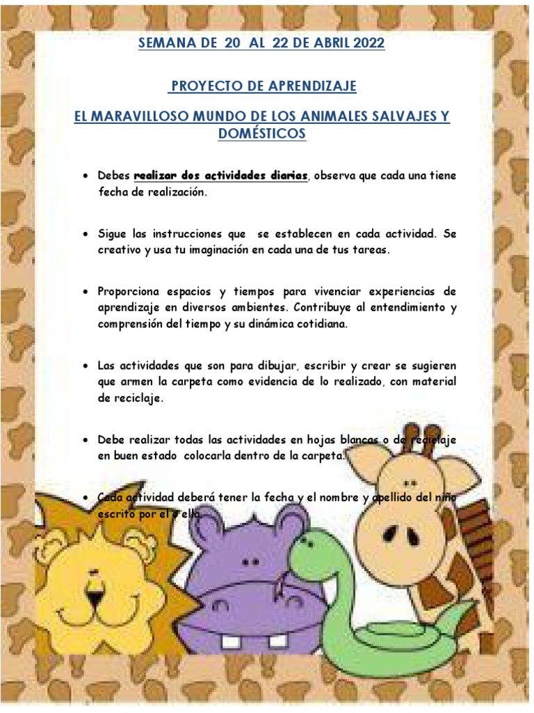 Guia 1 Maravilloso Mundo de Los Animales | PDF | Hogar, jardinería y ...