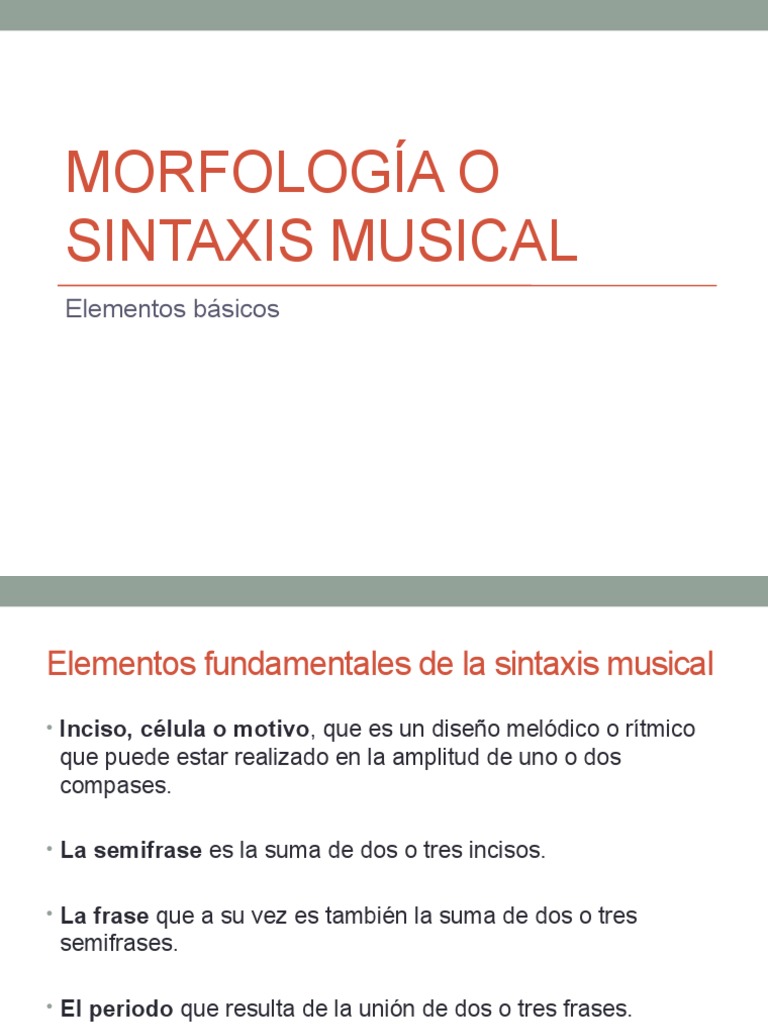 01 Morfología o Sintaxis Musical 1 Gspmva GSG PDF Sinfonía Ritmo
