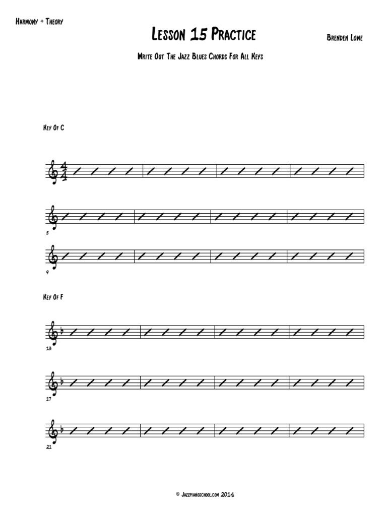15.1 Jazz Blues Forms Workbook | PDF