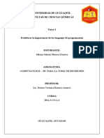 Tarea 1. Importancia de Los Lenguajes de Programación