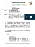 Informe sobre obra de renovación de pistas en Chota