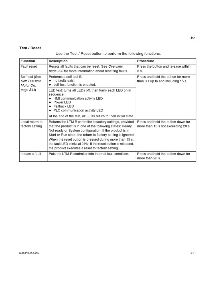 Funcion Del Boton TEST - RESET | PDF