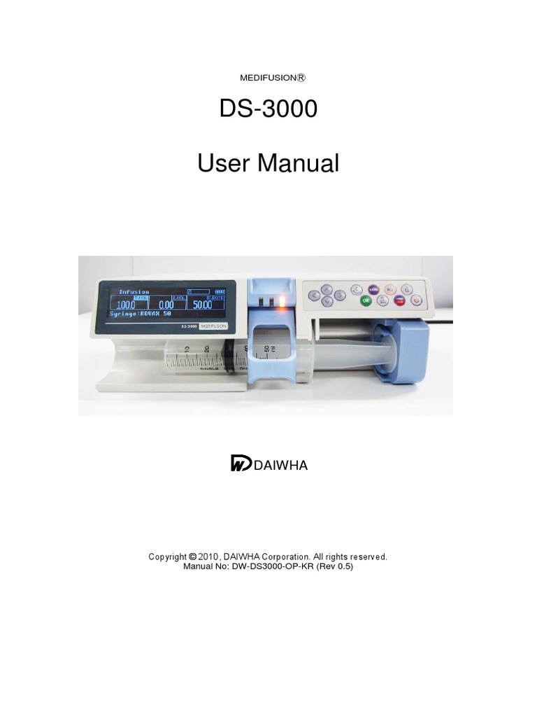 DS3000 USER MANUAL EN Rev0-51 Release 130613 | PDF | Pump | Ac Power ...