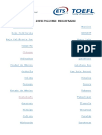 Lista de Instituciones 2021 Agosto