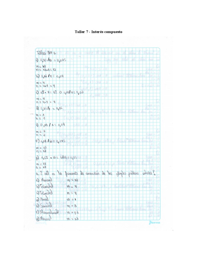 Taller 7 - Interés Compuesto | PDF