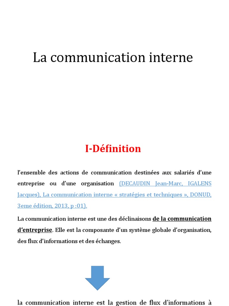 Communication interne : enjeux et outils | PDF | Business | la ...