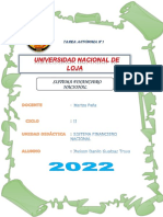 Sistema Financiero Nacional: Tarea Autónoma N°1