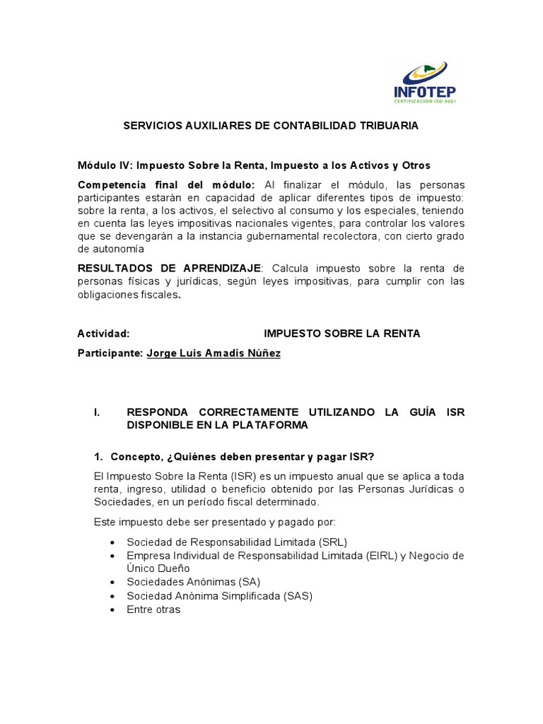 Guía Completa sobre Impuestos ISR | PDF | Impuesto sobre la renta ...