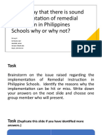 Implementation of Remedial Instruction in Philippines Schools