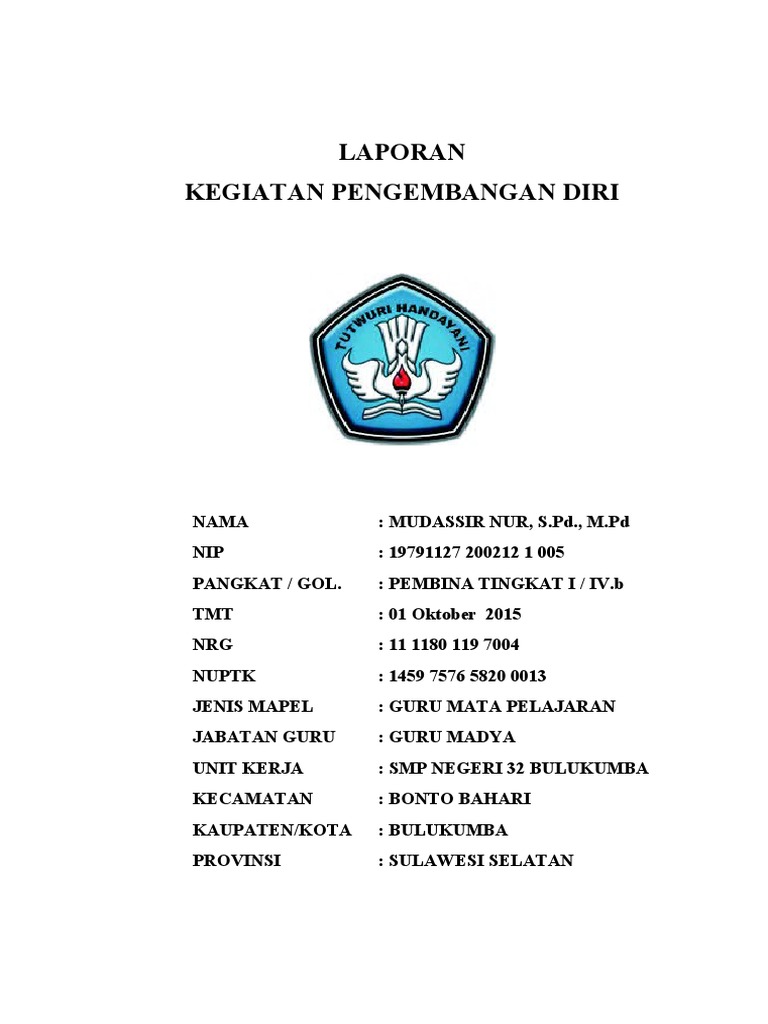 Laporan Pengembangan Diri Guru SMP | PDF | Karier & Perkembangan