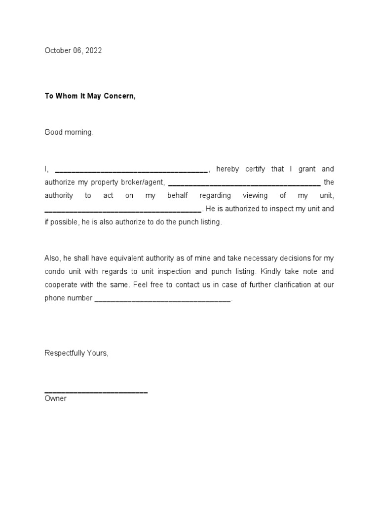 Authorization for Property Inspection | PDF