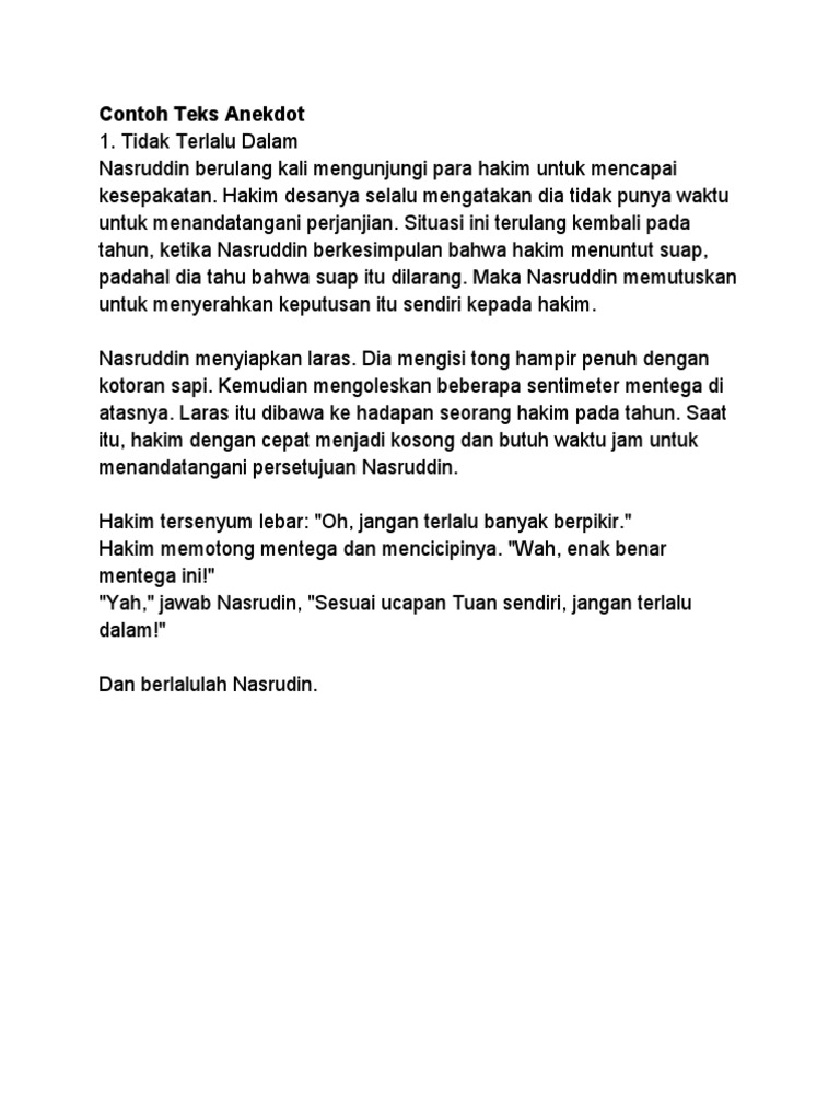 Contoh Teks Anekdot | PDF