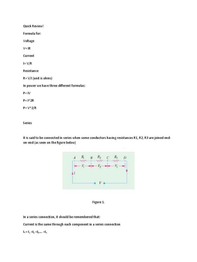 Resistance in Series and Parallel PDF