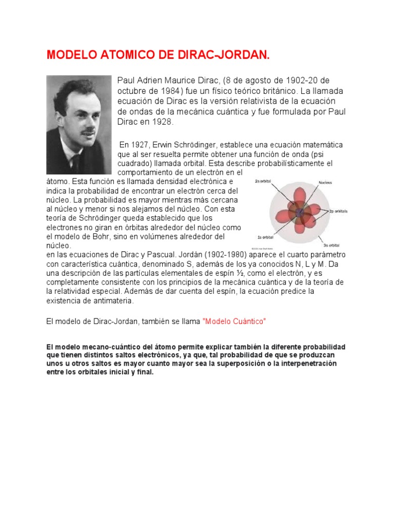 Modelo Atomico de Dirac | PDF